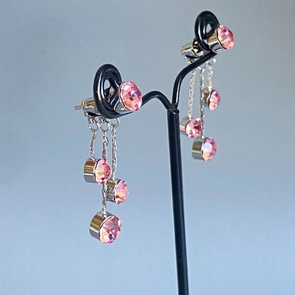 Fifth Avenue Triple Glitz Front & Back Crystal Earrings - Picture 2 of 8